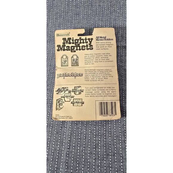 Vintage Homecraft Mighty Magnets HIS & HERS Refrigerator Memo Holders - Picture 2 of 4